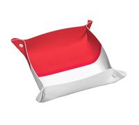 Indonesian Flag Print Tray Desk Nightstand Decor Gift Stylish Home Office Accessory Storage Box
