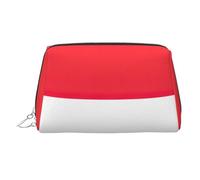Indonesian Flag Printed Zippered Toiletry Bag, Wide Open Storage Case for Personal Care Items and Cosmetics