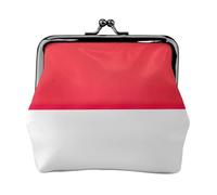 Indonesian Flag Printing Coin Purse, Lightweight Minimalist Wallet For Music Festivals And Concerts, Black, One Size, Art Deco
