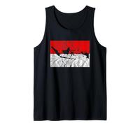 Indonesian Flag Silhouette, Travel Asia, Indonesia Tank Top