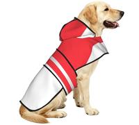 Indonesian Flag Waterproof Dog Raincoat And Rain Jacket For Small Medium Large Dogs With Reflective Stripes And Adjustable Belly Strap