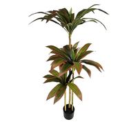 Indoor 130cm/4.2 Feet Artificial Tree Simulated Iron Red Edge Tree Fake Trees in Pot for Home Office Simulation Tree Decor Faux Tree Artificial Tree