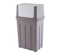 Indoor 30l Large Capacity Household Garbage Cans Living Room Office Waste Basket School Dormitory Covered Dumpster(Gris)