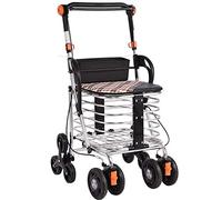 Indoor 4 Wheel Rollator Includes Basket and Tray Assistive Walking Device 4 Wheeled Walker for Elderly Disabled and Handicapped Mom Dad Grandparent Lightweight,