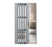 Indoor Accordion Door SpaceSaving Folding Design with Handle Acrylic Panel Closet Curtain for Kitchen & Bathroom Gray 180x200cmUpgrade Your Space
