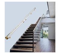 Indoor Acrylic Stairs Handrail with Golden Fixing Kit Wall-Mounted Anti-Skid Grab Bars Adjustable Lengths 80-400 cm Safe Support for Elderly and Kids 11.5 Ft Long