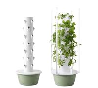 Indoor Aeroponics Tower - Hydroponic Growing System with LED Grow Lights - Vertical Garden Kit for Leafy Greens, Melons, Strawberries - 5 Layer Design