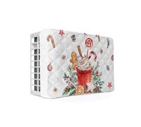 Indoor Air Conditioner Cover, Christmas Gingerbread Man Coffee Cappuccino White Double Insulation AC Covers for Inside Waterproof Window AC Unit Cover with Elastic Straps, 28''x20''x3.5''