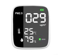 Indoor Air Monitor Detecting PM2.5 Dust Particles with Temperature and Humidity Sensors Including Alarm and Color Indicator