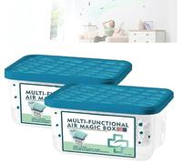 Indoor Air Purification Dust Removal Magic Box,Air Magic Cleaner - Long-Lasting Freshness Box, Dust Removal & Fresh,Plant-Based Formula for Any Room,Odor Eliminator with Freshness (2pcs)