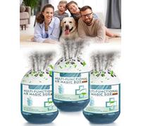 Indoor Air Purification Dust Removal Magic Box - Passive Dust Trapping, Multi-functional Air Magic Box Dust Cleaner with Plant Extract Long-Lasting Freshness for Home, Office, Closet & Car (3Pcs)