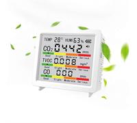 Indoor Air Quality Detector, Monitors Carbon Dioxide (CO₂), Formaldehyde (HCHO), and VOCs with a 4" Display, Real-Time Temperature & Humidity Readings, and Audible Sound Alarm for Unsafe Levels