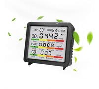 Indoor Air Quality Detector, Monitors Carbon Dioxide (CO₂), Formaldehyde (HCHO), and VOCs with a 4" Display, Real-Time Temperature & Humidity Readings, and Audible Sound Alarm for Unsafe Levels