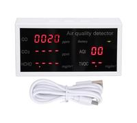 Indoor Air Quality Meter 5 In 1 Portable CO2 Monitor PM2 5 HCHO Carbon Dioxide Detector Multifunctional Air Pollution Detector for Home Car and Baby Room