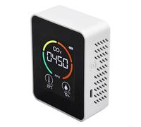 Indoor Air Quality Monitor Detector Temperature Humidity Meter - Colour Coded Portable Wireless Device for Living Room School Gym for battery Powered Operation(White)