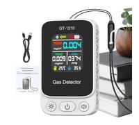 Indoor Air Quality Monitor - Portable Testing Device, Professional CO₂ Detector, Battery Powered Sensor, Real-Time Display | Home Bedroom Desktop Hotel School Warehouse Temperature Humidity Control