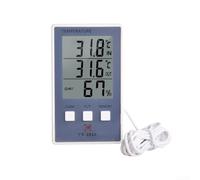 Indoor and Outdoor Electronic Thermometer Hygrometer with Probe,Plastic Two-in-One Temperature Humidity Monitor for Home,Garden,and Fish Tank,Stand,Hang,or Adsorb Mount Options