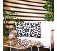 Kyoto Fabric Cushion x1 Black x1 Leopard Print 43x43cm ICON Multi 43cm x 43cm