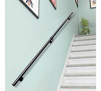 Indoor and Outdoor Stair Rail, Metal il, Non-Slip Support Bar, Complete Kit with Wall Mount and Brackets - 180cm Safety Railing System