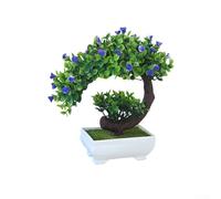 Indoor Artificial Bonsai Tree for Serene in Workspace Living Area or Retail Setting with Compact 20x20cm Potted Form (Rose Purple)