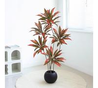 Indoor Artificial Dragon Blood Tree, 150CM High with Flower Pot, Large Imitation Floor Plant for Home Decoration