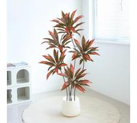 Indoor Artificial Dragon Blood Tree, 150CM High with Flower Pot, Large Imitation Floor Plant for Home Decoration