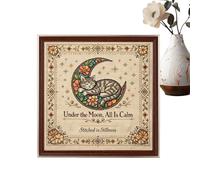 Indoor Background Cloth,Cat Moon Pattern Embroidery Art | Indoor Background Cloth Decoration - for Bedroom Dining Room Livingroom Photography Family Gathering Birthday Mother's Day