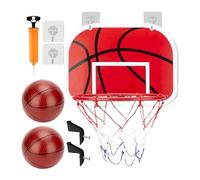 Indoor Basketball Hoop - Metal Rim Toy Game, Mini Sports Set, Pump Ball Bundle | Suitable for Home Garage Classroom Recreation Room Kids Adults Teamwork shoting Contest Exercise Coordination