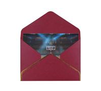 indoor basketball Printed Pearl Paper Greeting Card, Dark Red - Folded Blank Cards with Gold Trim for Weddings, Birthdays, Christmas