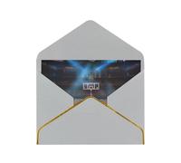 indoor basketball Printed Pearl Paper Greeting Card, Light Grey - Folded Blank Cards with Gold Trim for Weddings, Birthdays, Christmas