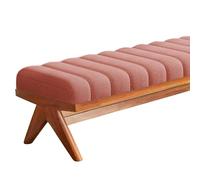 Indoor Bench Cushion, 2/3 Seater Rectangle Bench Seat Pad,Velvet Bay Window Cushion,Anti-Cat Scratch with Zipper and Non Slip Bottom,For Outdoor Patio,Long Chairs,Peach,40x120CM