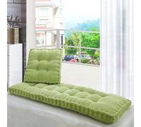 Indoor Bench Cushion 55x165cm Garden Bench Pad 10cm Thick Rectangular Seat Cushion for 1 2 3 Seater Sofa Green Chair Pad Comfortable Seat Cover for Home & Patio