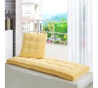 Indoor Bench Cushion 55x190cm Thick 10cm Seat Pad for 1 2 3 Seater Sofa Rectangular Chair Cushion Garden Bench Pad Yellow Comfortable Seat Cover
