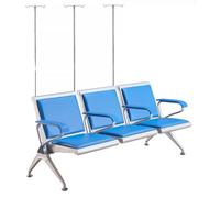Indoor Benches, Waiting Room Benches, And IV Chairs With Armrests And IV Poles, Suitable For Hospitals, Clinics, And Medical Offices(Style C,3 seats)