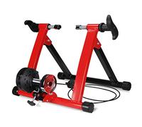 Indoor bicycle trainer, Roller Trainer Bicycle for Folding 26"-28" Exercise Bike for Bicycles Mountain, Loadable Up To 135 Kg(Red)