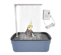 Indoor Bird Bath - Easy Clean Flowing Water Pool, USB Silent Automatic Fountain Bathtub, Cage Accessories, Strong PP Building Shoe Pool, Fun Bath Toy for Parrots, Animal Birds, Friends