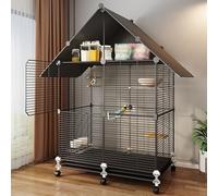 Indoor Bird Cage with Multi-Door Design and Stand - Perfect for Finch and Conure, Enhances Pet Safety and Comfort