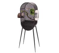 Indoor Bird Cage with Tray, Large capacity, sturdy, Metal Parrot Cage, Easy assembly, for Cockatiels, Parakeets, Budgies, Finches, and Lovebirds, 50.3in