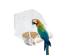 Indoor Bird Feeder - Transparent Bird Cage - Water Feed | Window Bird Feeder | Parrot Food Bowl - Supplies Interactive Food Toy, Feeding Bowls for Cockatiel Squirns