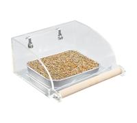 Indoor Bird Feeders - Stable Design Foundation, Quick and Easy Installation | Ensures a Lasting Feeding Space, Sturdy Construction of Transparent Acrylic, Prevent Bird Food from Scattering, Anti Over