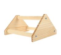 Indoor Bird Perch Stand Wooden Rack for Chickens and Parrots | Natural Wood, round Shape, Table Display Piece, 1 Perch Stand, Khaki Finish