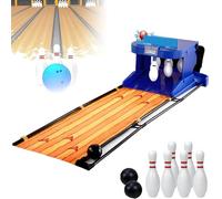 Indoor Bowling Game with Auto Reset and Electronic Scoreboard, 6ft Long LED Sports Console for Family Fun
