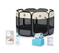 Indoor Breathable Pet Tent, Grey, thick mesh + milk powder, S | Nylon, All Season Playpen, Area, For New Pet Parents