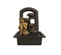 Indoor Buddha Water Fountain with Cascading Bowls - Tabletop Zen Feature for Home or Office - Relaxation Decor with Flowing Water - Plug-In Powered | 31x23x40 cm JR5195