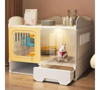 Indoor Bunny Cage, Clear Rabbit Cage with Slide-Out Tray & Storage Space, Guinea Pig Cages, for Small Animals(70x36x62CM)