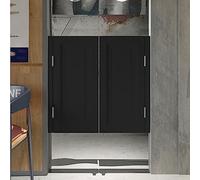 Indoor Cafe Swing DoorsBlack Wood Saloon Style Kitchen Bar HalfWaist Butler Gates with Auto Close Hinges Size W80xH90cm (31.5" x 35.3")