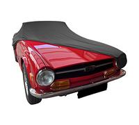 Indoor car cover compatible with Triumph TR6 Black Bespoke tailor made cover Super Soft Stretch
