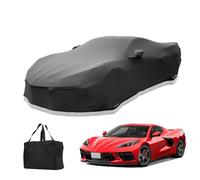 Indoor Car Cover Custom Fit for 2024-2020 Corvette C8 Luxurious Soft Stretch Satin Car Cover Breathable Dust-Proof for Underground Garage, Car Show