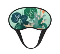 Indoor Cartoon Potted Green Plants Blackout Sleep Mask,Soft Polyester, Anti-Light, Stylish,Suitable for Men and Women,for Daily Work and Outdoor Travel.