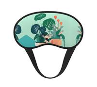 Indoor Cartoon Potted Green Plants It is a Black-Rimmed Eye mask. The Soft Eye mask can Improve Sleep Quality and is Suitable for Indoors, Outdoors and Traveling.
